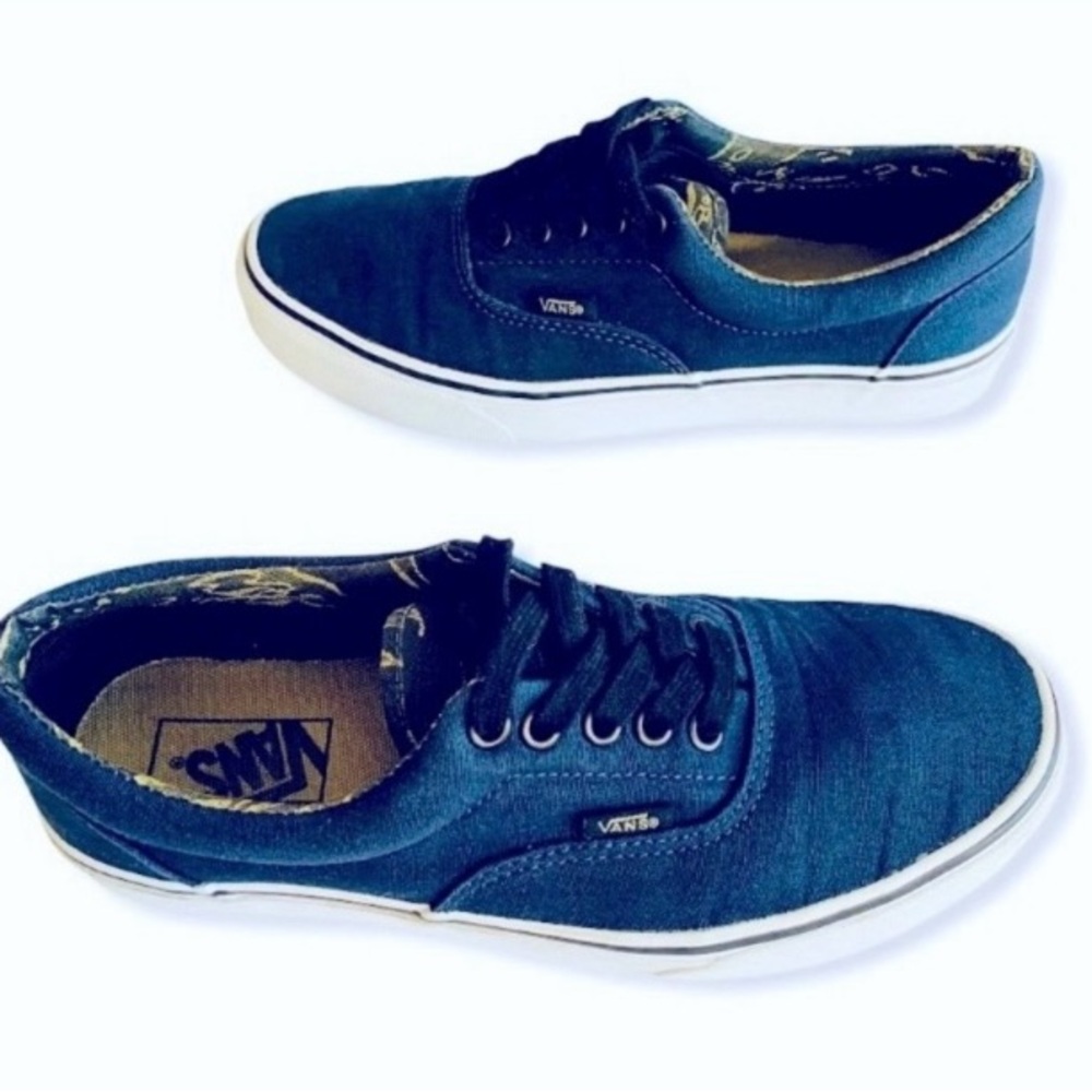 Vans Navy Blue Camo Era Shoes Sz 9